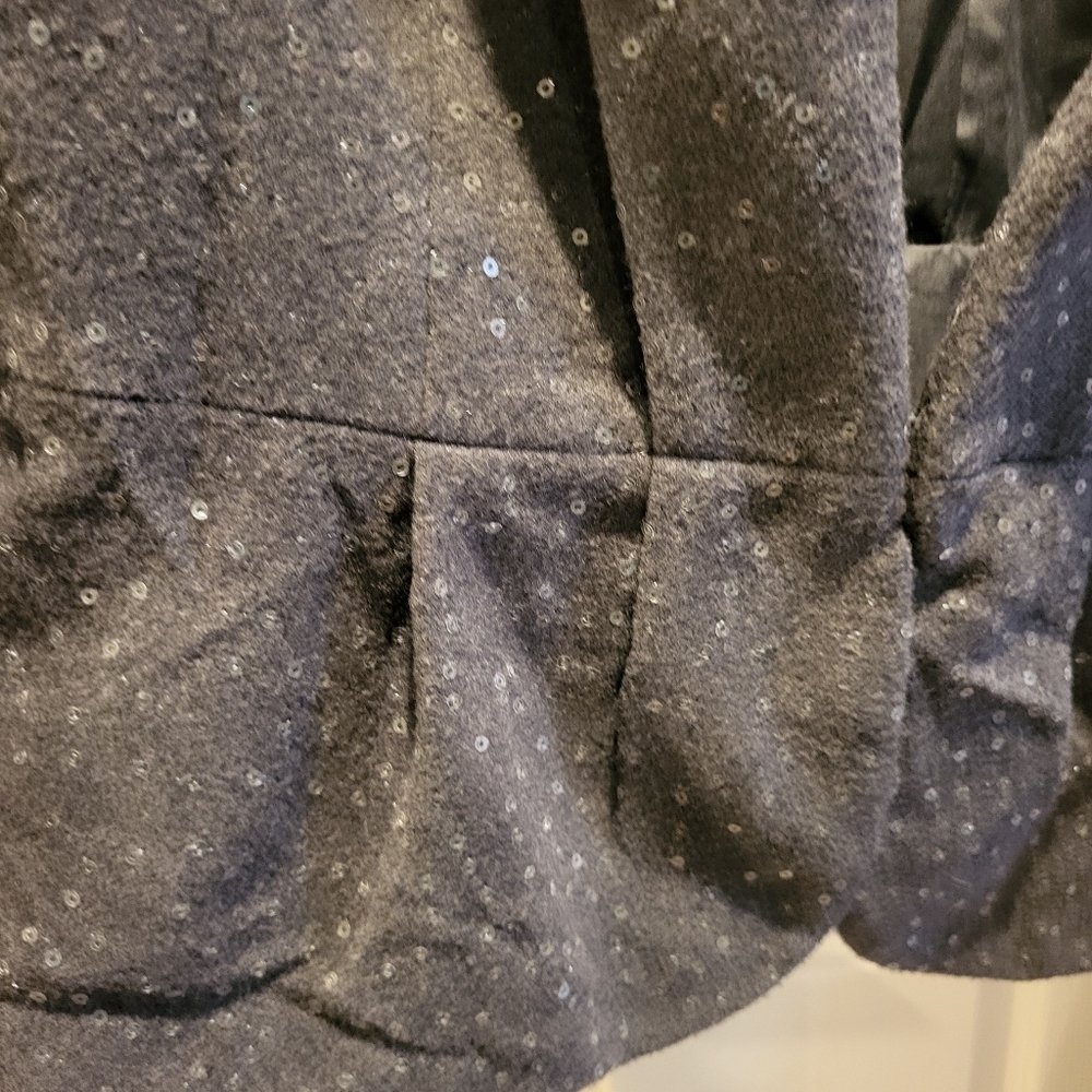 Banana Republic Gray 3/4 Sleeve Sequin Blazer Jacket Size 8 NEW - Picture 5 of 11